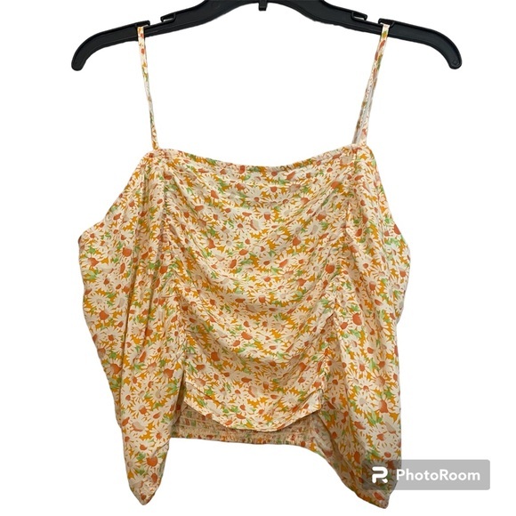 BP. by Nordstrom ruched floral cropped camisole top - Picture 5 of 10
